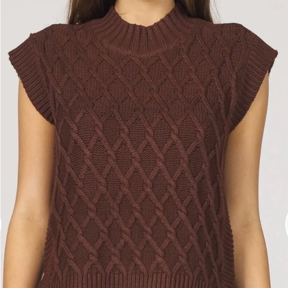 Dear John Chocolate Cable Knit Sweater